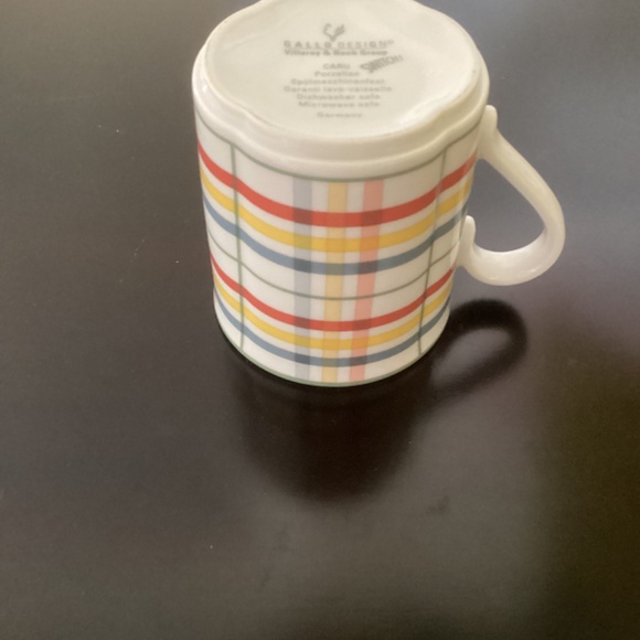 Coffee Mug Cup Villeroy Boch Switch CARU Porcelain No Lead FABULOUS PLAID NEW - Picture 7 of 7